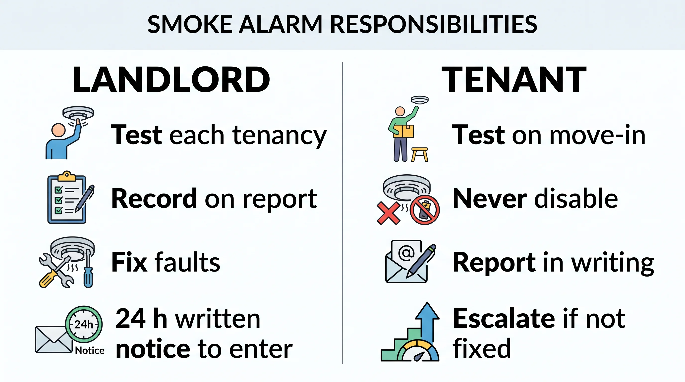 Who does what: landlord and tenant smoke alarm duties in an Alberta rental